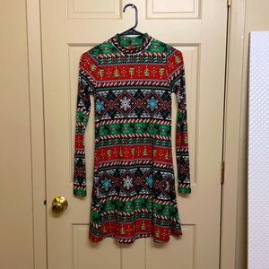 Cute Christmas long sleeve mini dress. Size XS but fits more like a small.